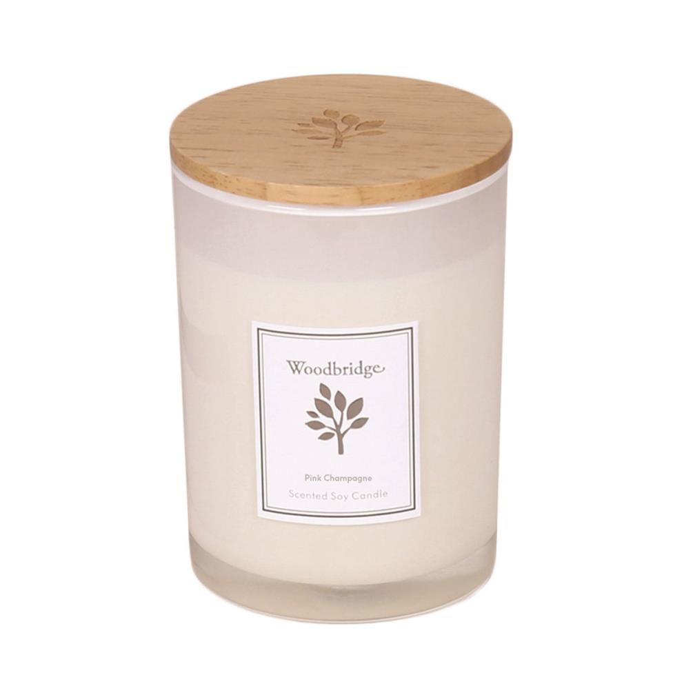 Woodbridge Pink Champagne Medium Soy Candle £13.49